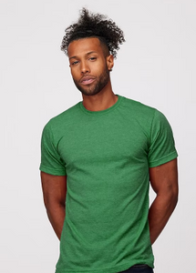 Shirt - Tultex - 65/35 Lightweight Poly-Rich Tee - Heather Kelly Green / Adult Unisex Sublimation