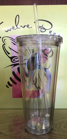24 oz ACRYLIC Tapered Cup w/ Straw (Dupe)