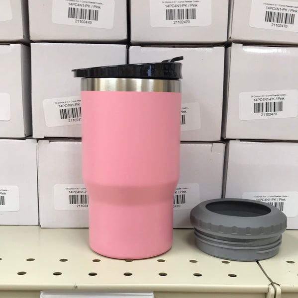 14 Ounce 4 in 1 Curve Powder Coated Tumbler/Can Cooler